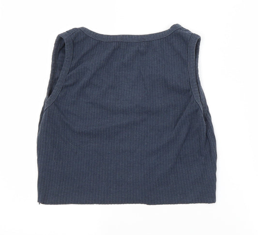 Womens UK Size 12 Missguided Blue Cropped Tank