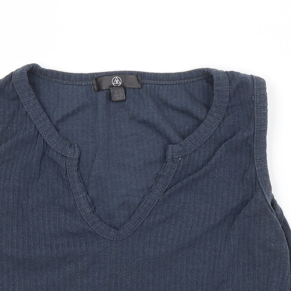 Womens UK Size 12 Missguided Blue Cropped Tank