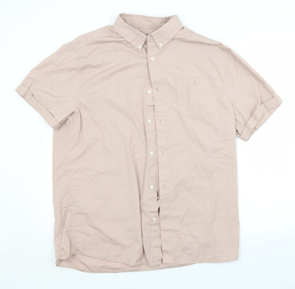 George Mens Pink    Button-Up Size L
