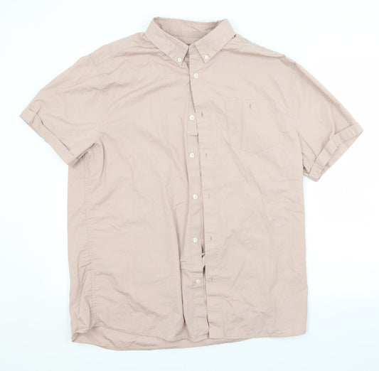 George Mens Pink    Button-Up Size L