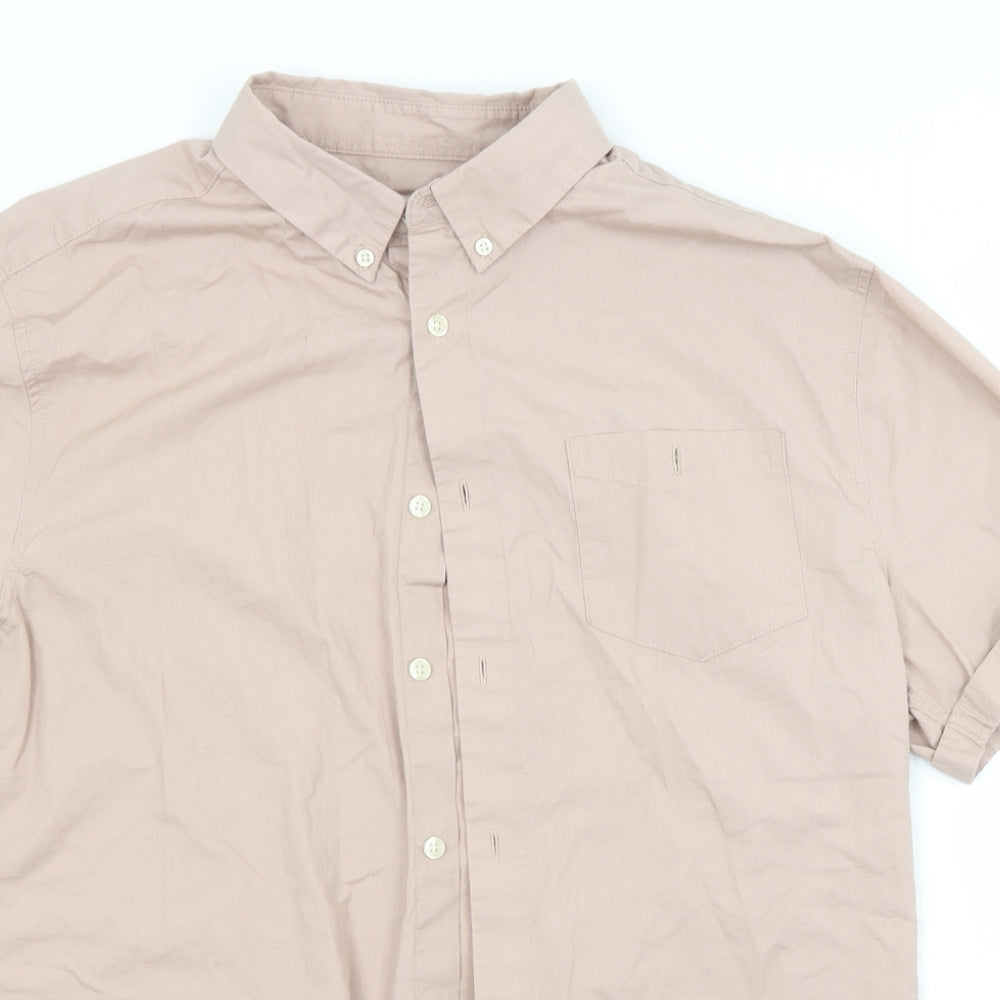 George Mens Pink    Button-Up Size L