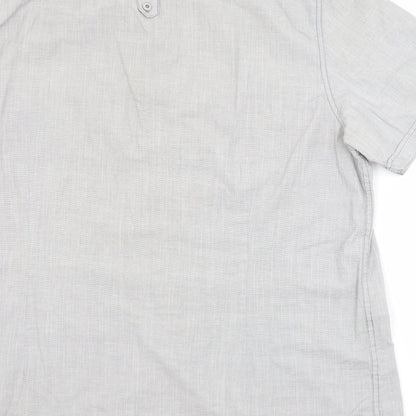 Mens UK Size XL Burton Grey  Button-Up Short Sleeve Casual Shirt