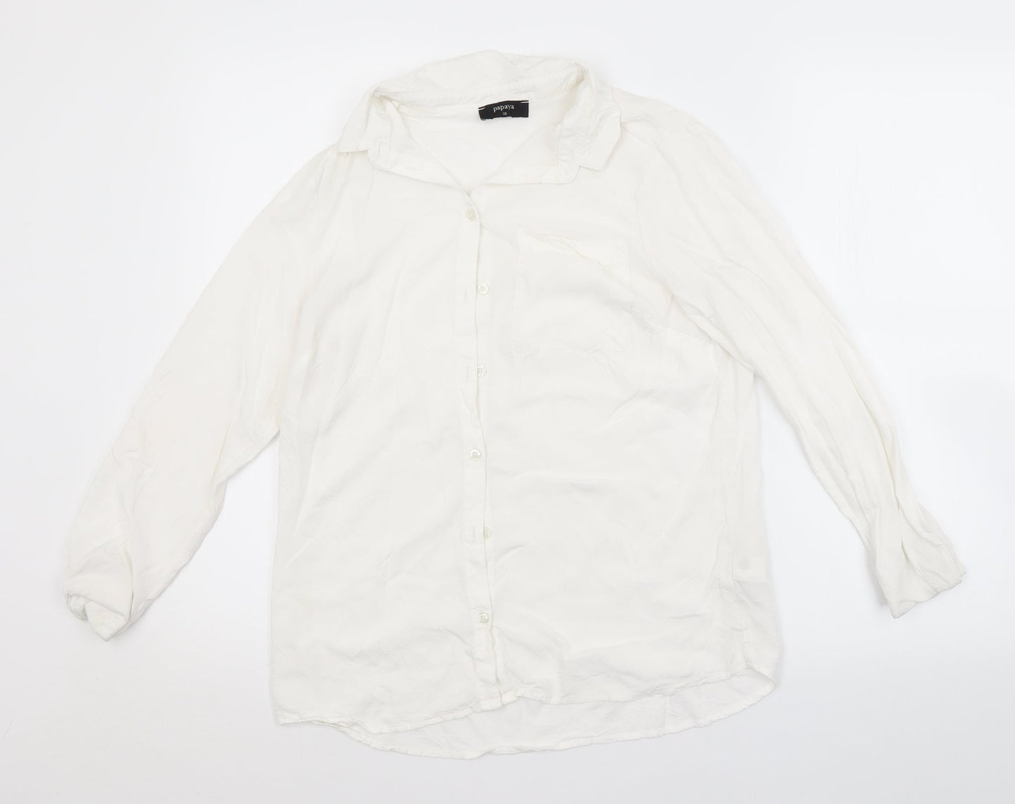 Papaya Womens White   Basic Button-Up Size 10