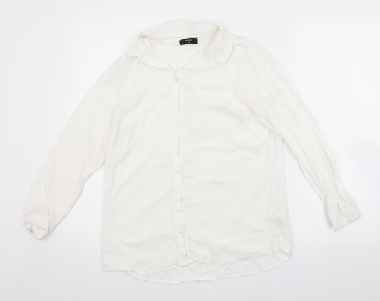 Papaya Womens White   Basic Button-Up Size 10