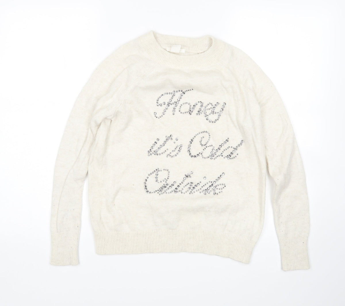 Womens UK Size XS H&M Beige Pullover Jumper