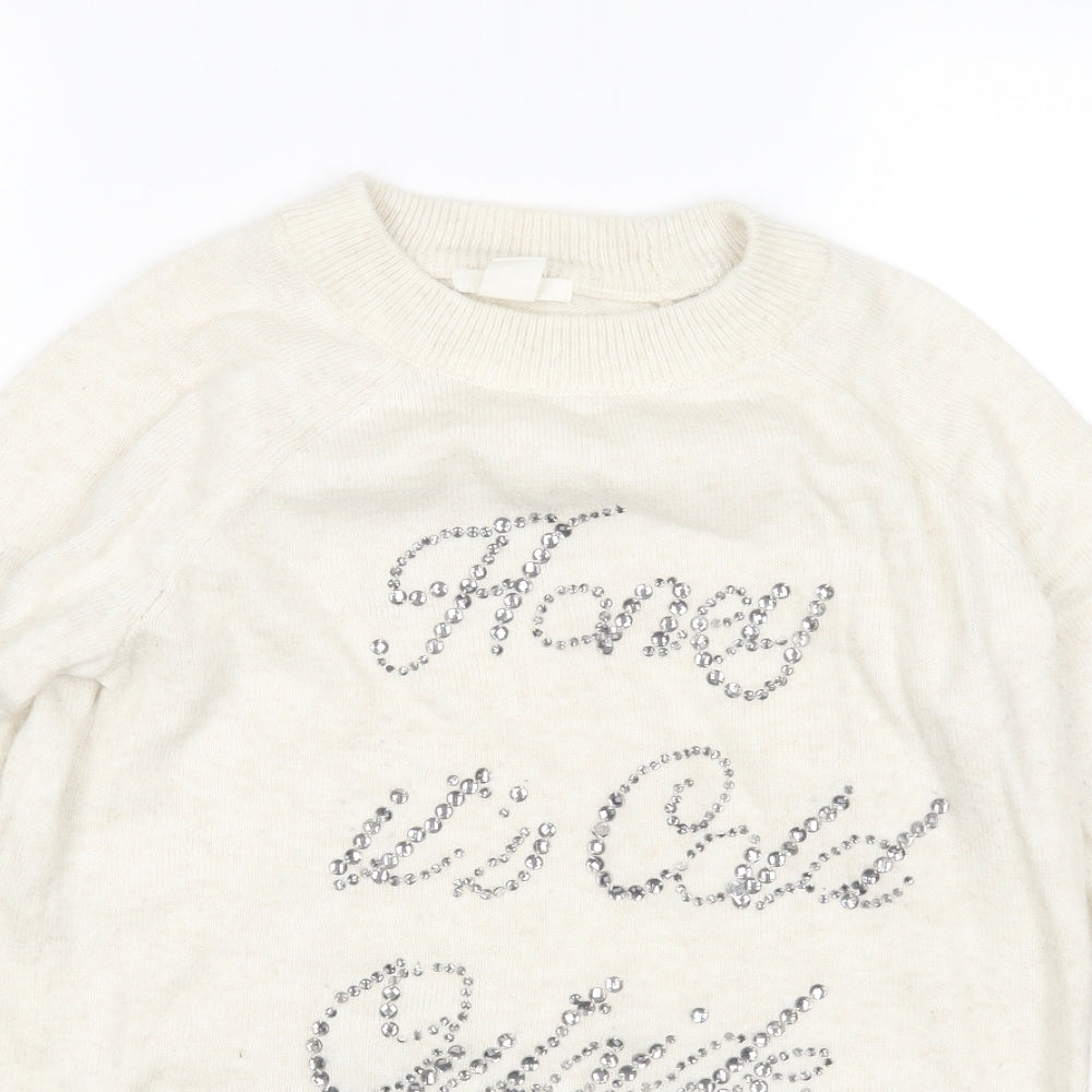 Womens UK Size XS H&M Beige Pullover Jumper