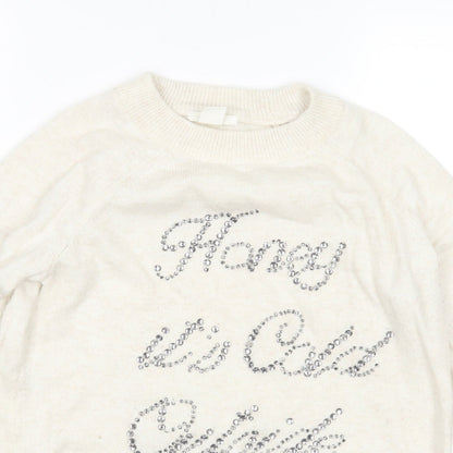 Womens UK Size XS H&M Beige Pullover Jumper