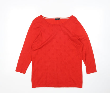 Womens UK Size 12 M&Co Red Pullover Jumper