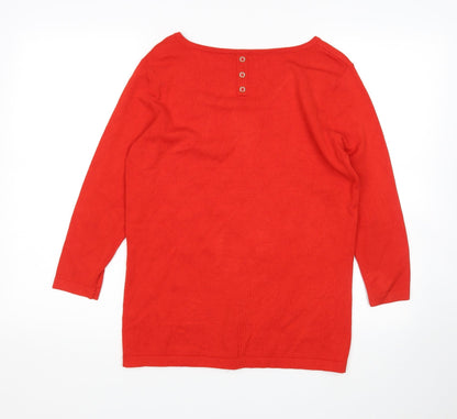 Womens UK Size 12 M&Co Red Pullover Jumper