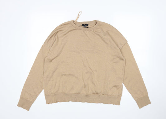 Womens UK Size L New Look Beige Pullover Jumper