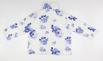 Slenderella Womens White Floral  Cardigan Jumper Size L