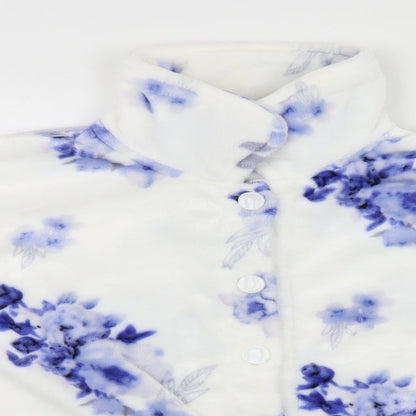 Slenderella Womens White Floral  Cardigan Jumper Size L