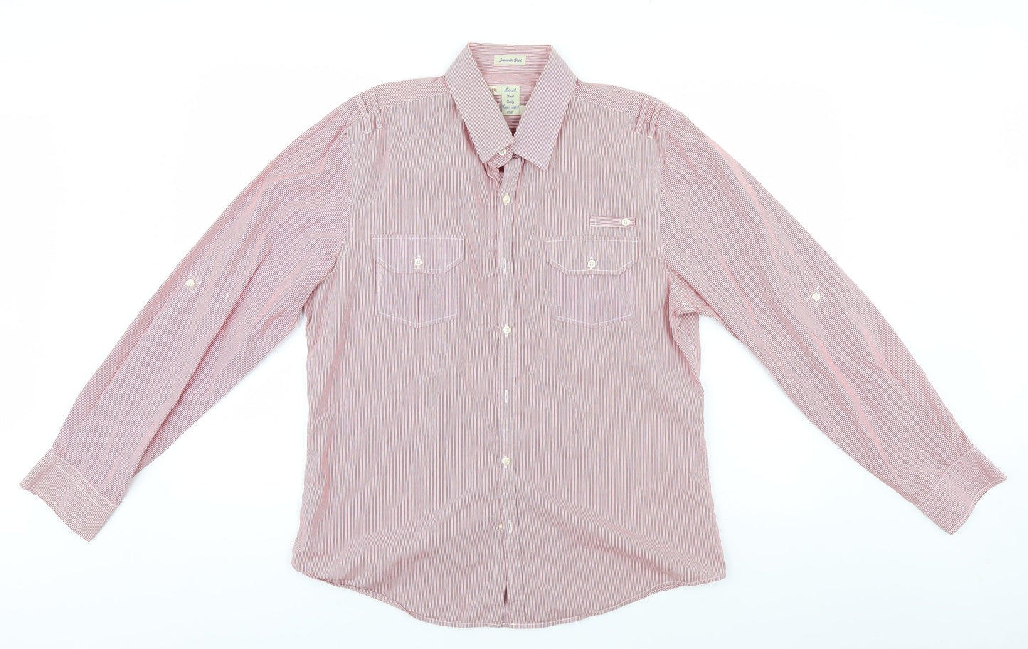 River Island Mens Red Striped   Button-Up Size L