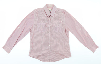 River Island Mens Red Striped   Button-Up Size L
