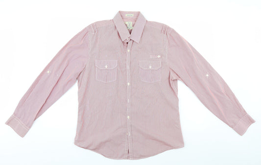 River Island Mens Red Striped   Button-Up Size L