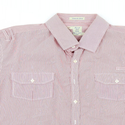 River Island Mens Red Striped   Button-Up Size L