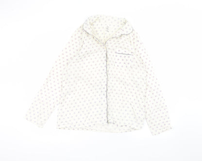 Womens UK Size 12 Marks and Spencer White Basic Button-Up