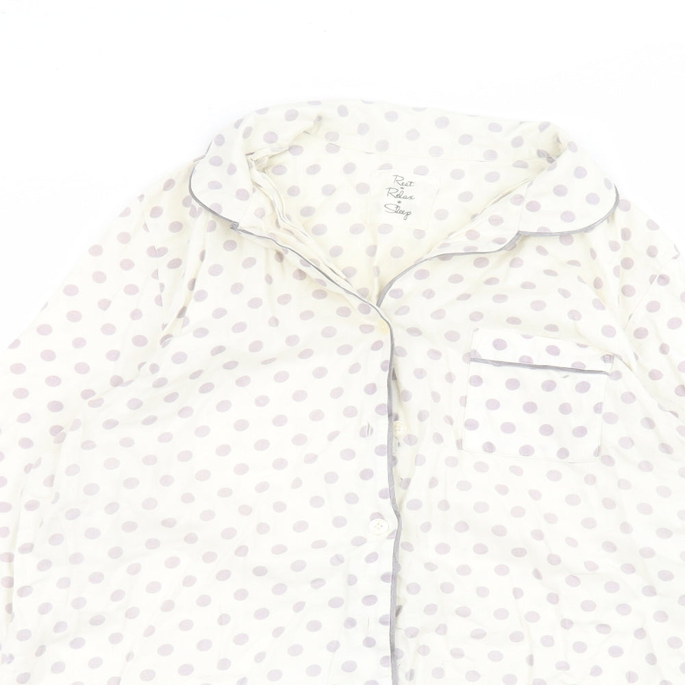 Womens UK Size 12 Marks and Spencer White Basic Button-Up
