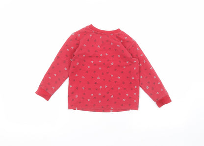 Back view of Matalan boys’ red jumper, size 2-3, years