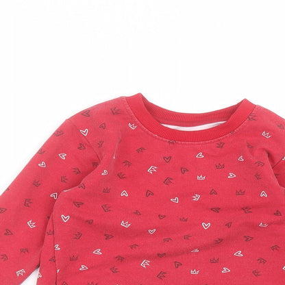 Close-up detail of Matalan boys’ red jumper, size 2-3, years