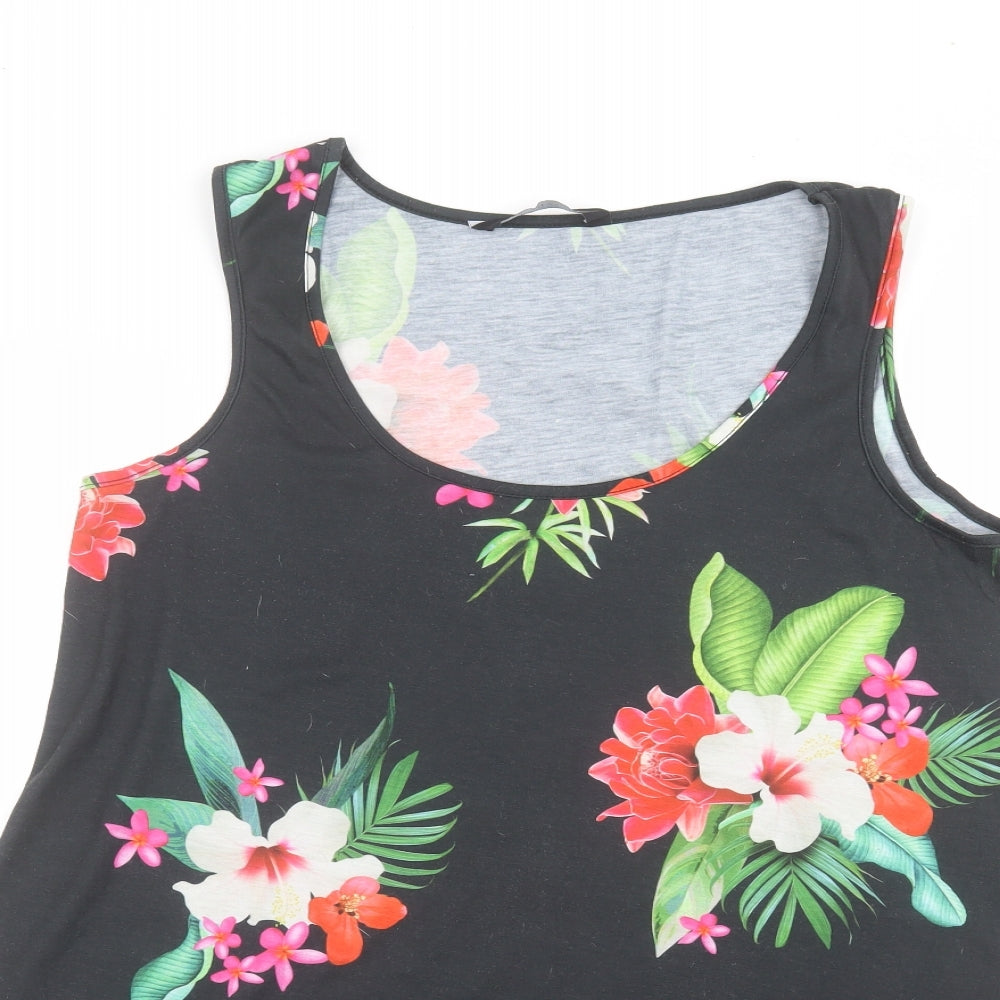 capsule  Womens Black Floral  A-Line  Size 16