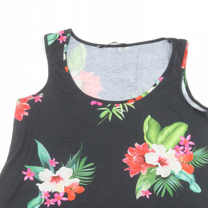 capsule  Womens Black Floral  A-Line  Size 16