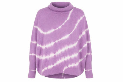 Front view of INC International Concepts women’s purple striped jumper, size XL