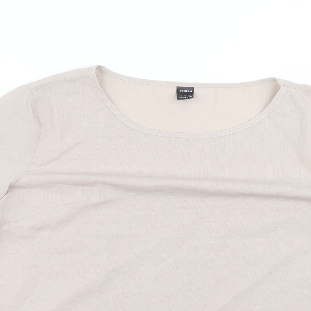 SheIn Womens Beige   Basic Blouse Size L
