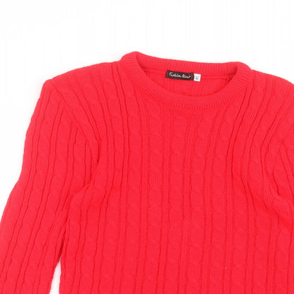 Womens UK Size M fashion alert Red Pullover Jumper