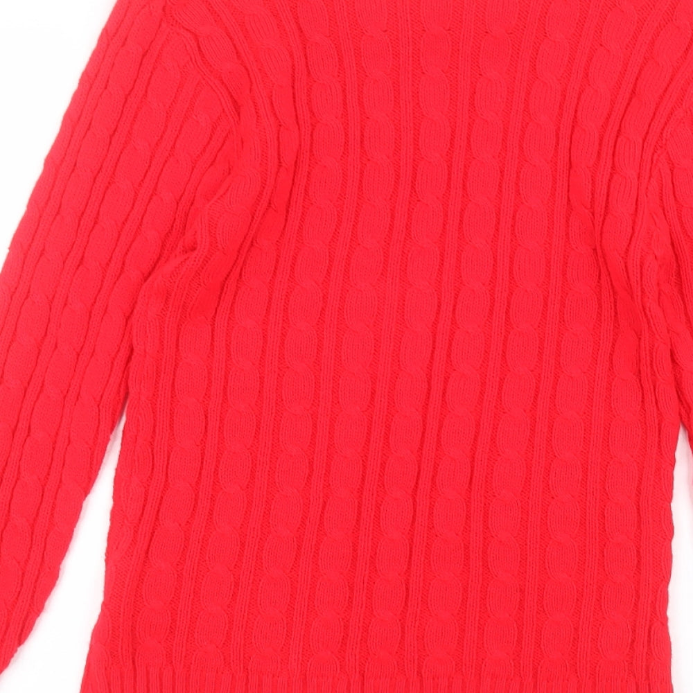 Womens UK Size M fashion alert Red Pullover Jumper