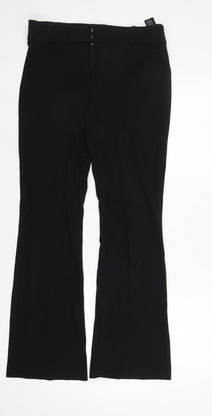 Womens UK Size 12 M&S Regular Fit  Black Trousers