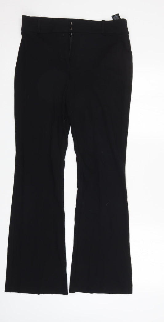 Womens UK Size 12 M&S Regular Fit  Black Trousers