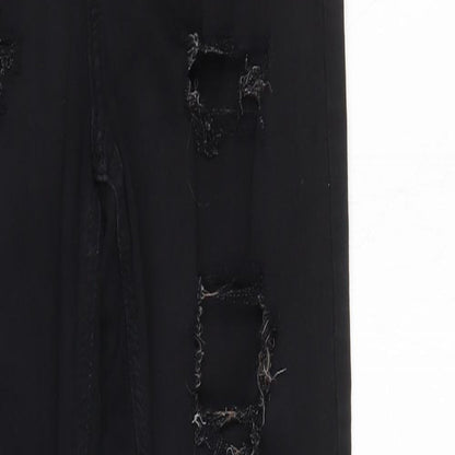 Mens UK Size 30 Topshop Regular Fit Tapered Black Jeans