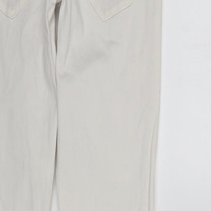 Womens UK Size S Preworn Regular Fit Tapered White Jeans