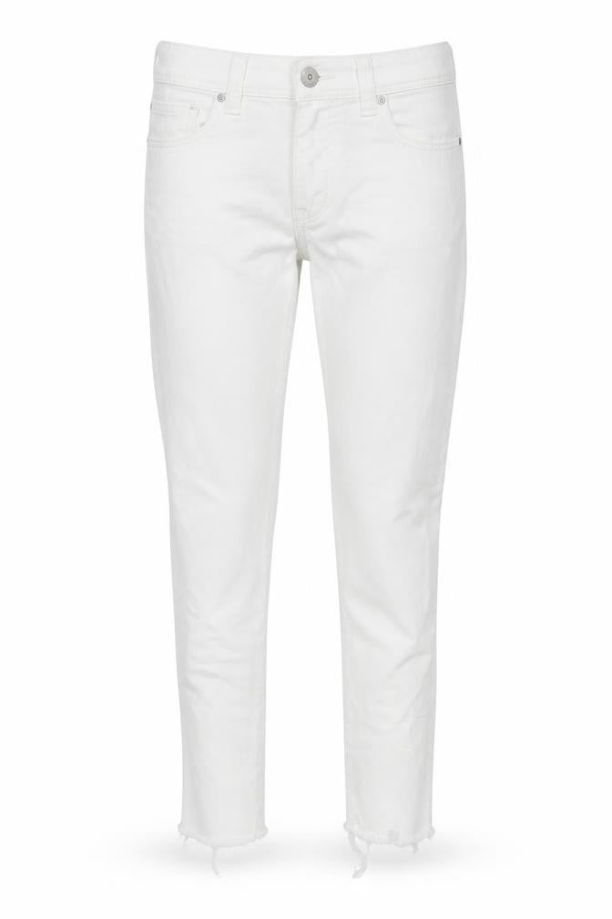 Front view of Yessica women’s white skinny jeans, size UK 6, 28-inch leg