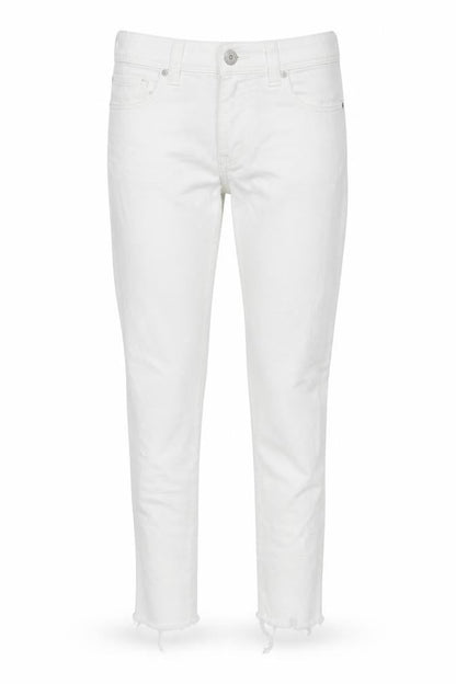 Front view of Yessica women’s white skinny jeans, size UK 6, 28-inch leg