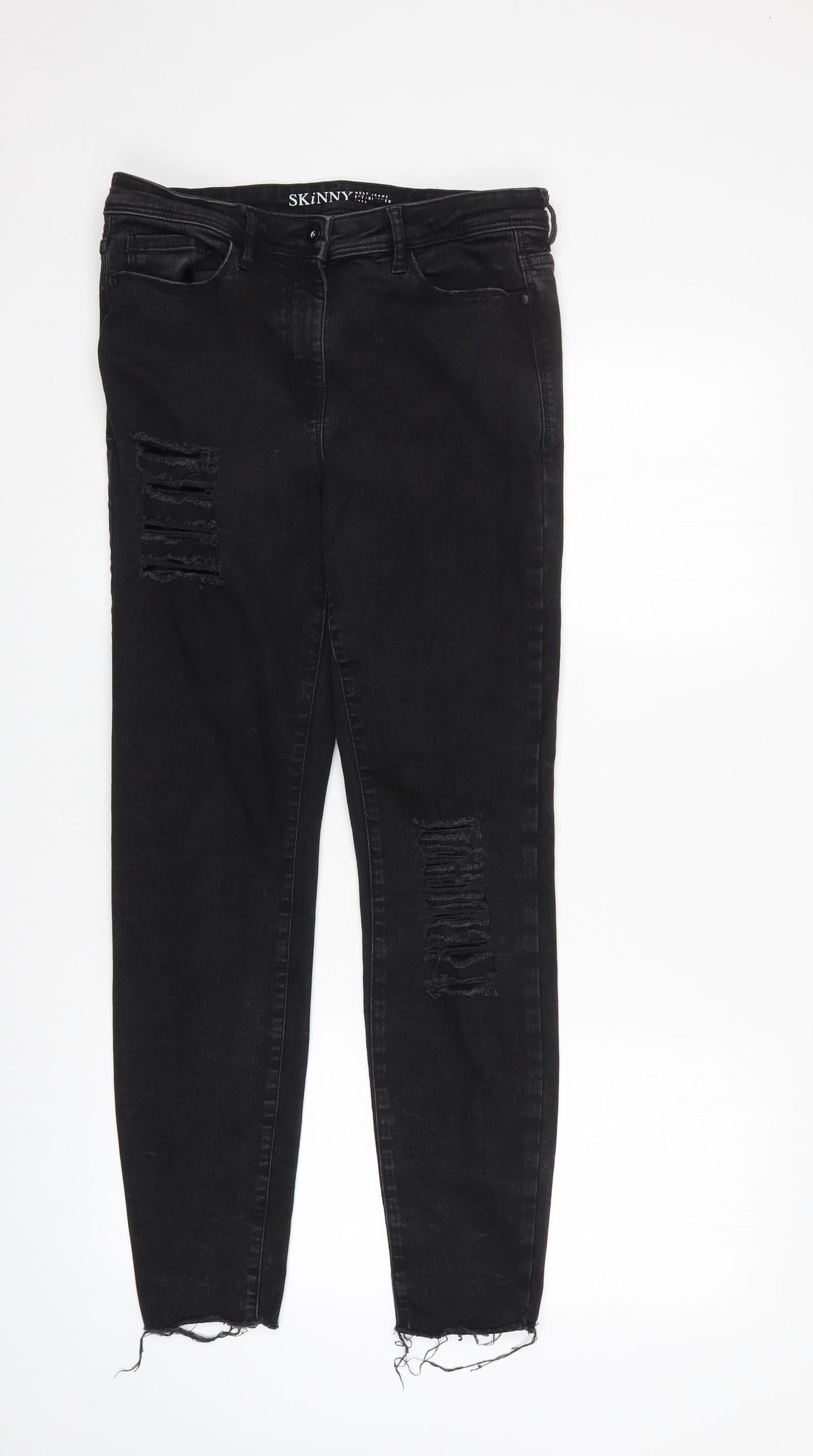 NEXT Womens Black   Skinny Jeans Size 12 L28 in