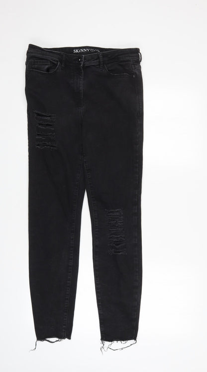 NEXT Womens Black   Skinny Jeans Size 12 L28 in