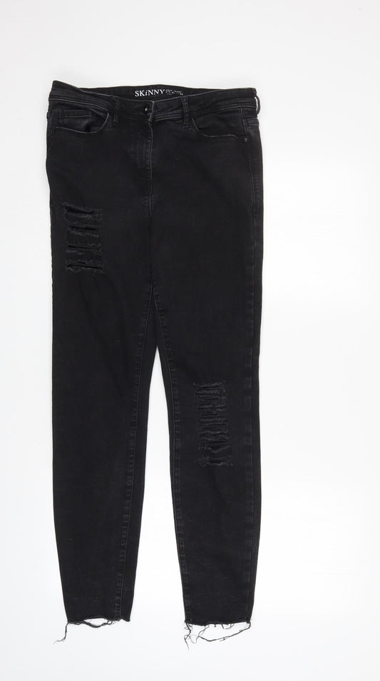 NEXT Womens Black   Skinny Jeans Size 12 L28 in