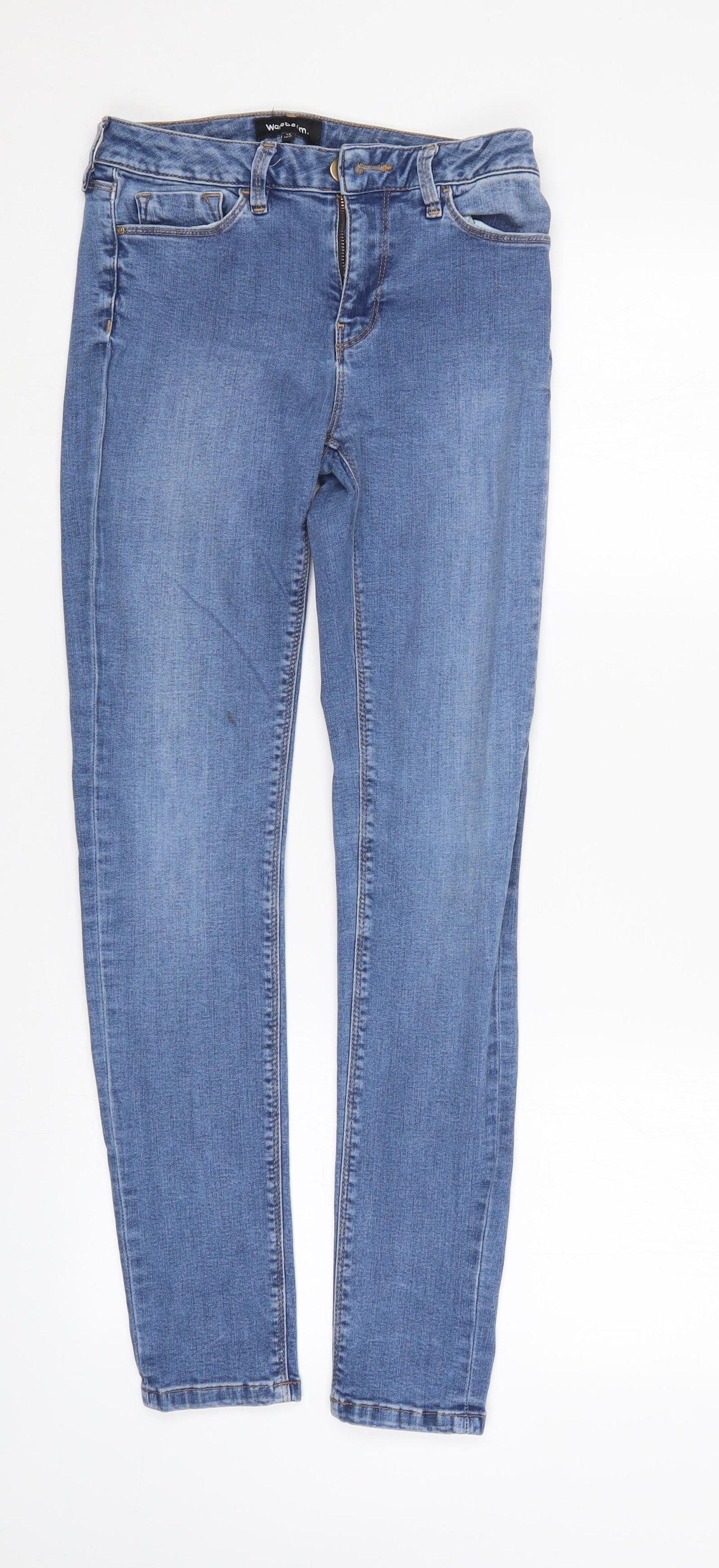 Womens UK Size 10 Waredenim Regular Fit Straight Blue Jeans