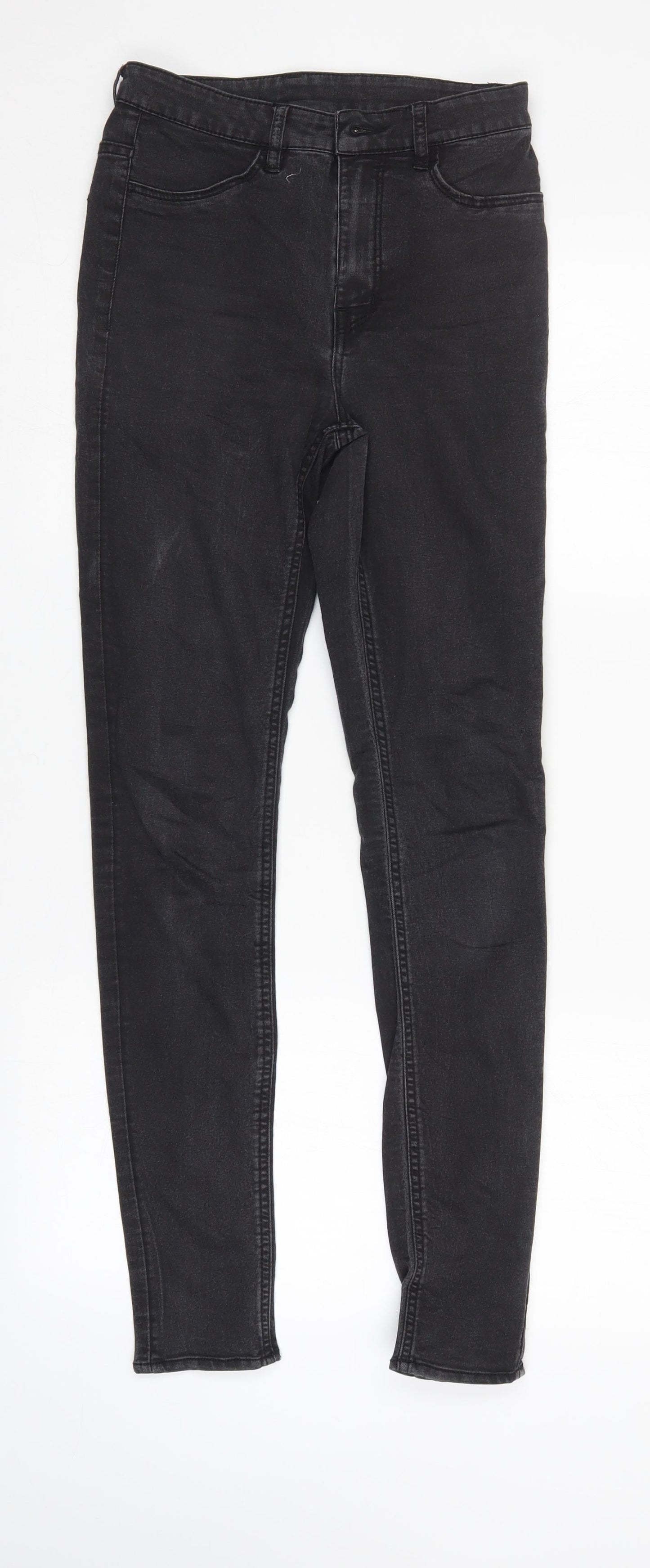 Womens UK Size 8 Preworn Regular Fit Tapered Black Jeans
