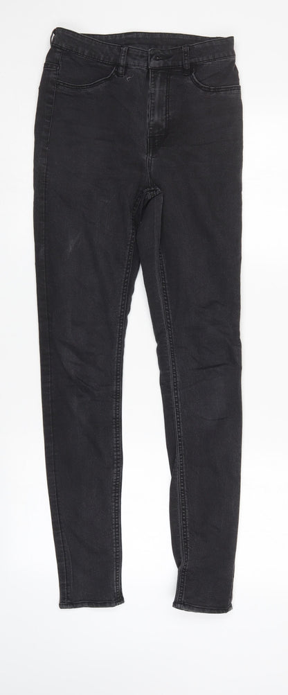Womens UK Size 8 Preworn Regular Fit Tapered Black Jeans
