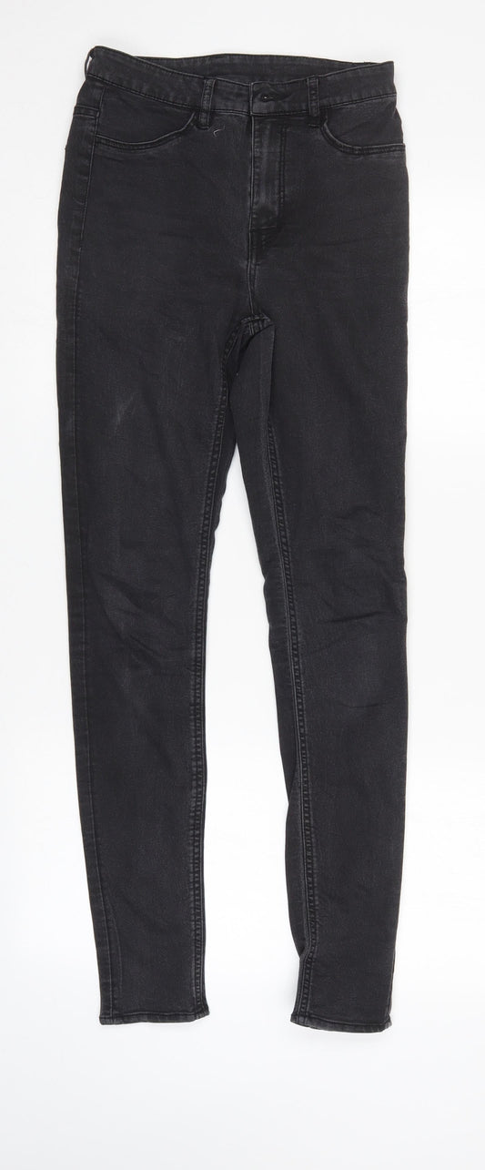 Womens UK Size 8 Preworn Regular Fit Tapered Black Jeans