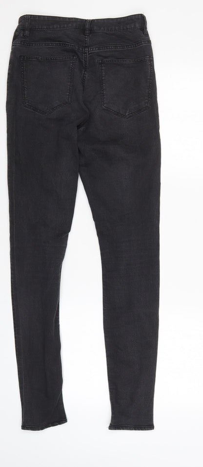 Womens UK Size 8 Preworn Regular Fit Tapered Black Jeans