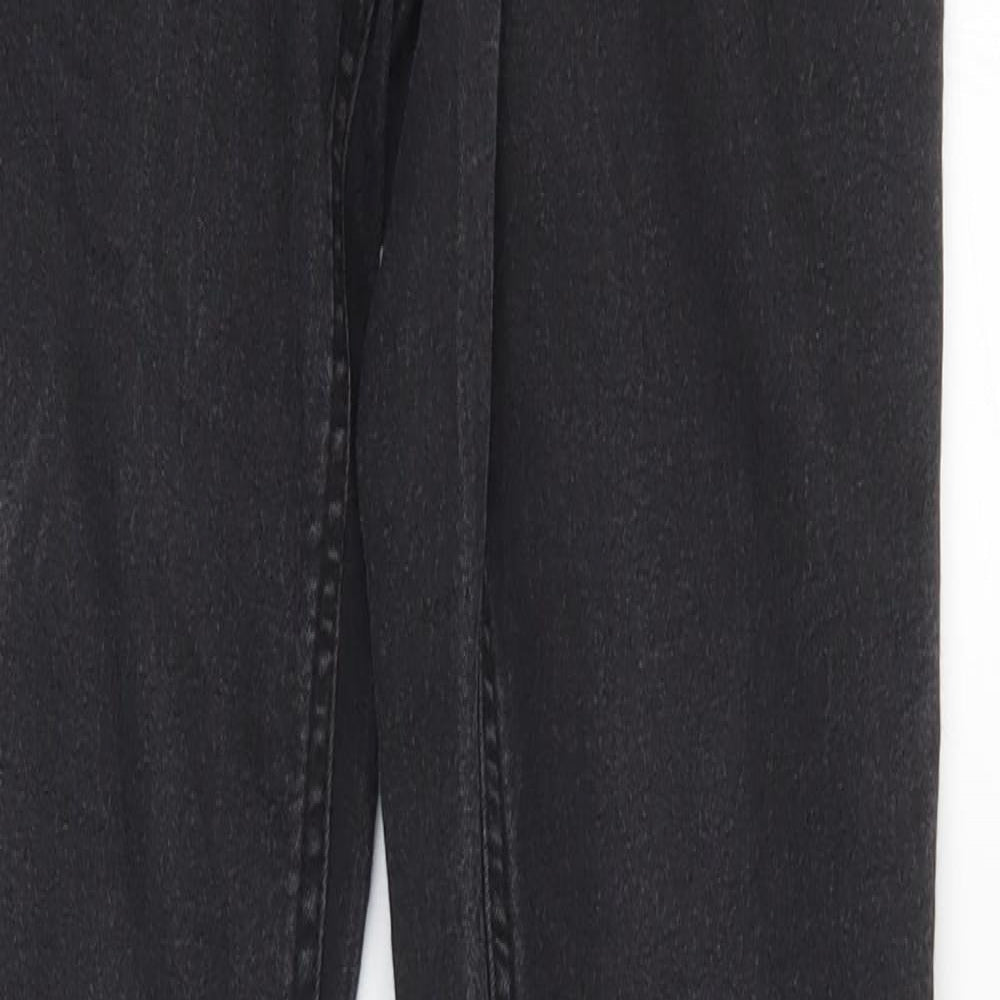 Womens UK Size 8 Preworn Regular Fit Tapered Black Jeans