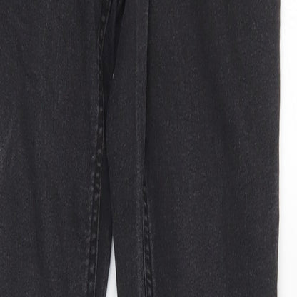 Womens UK Size 8 Preworn Regular Fit Tapered Black Jeans