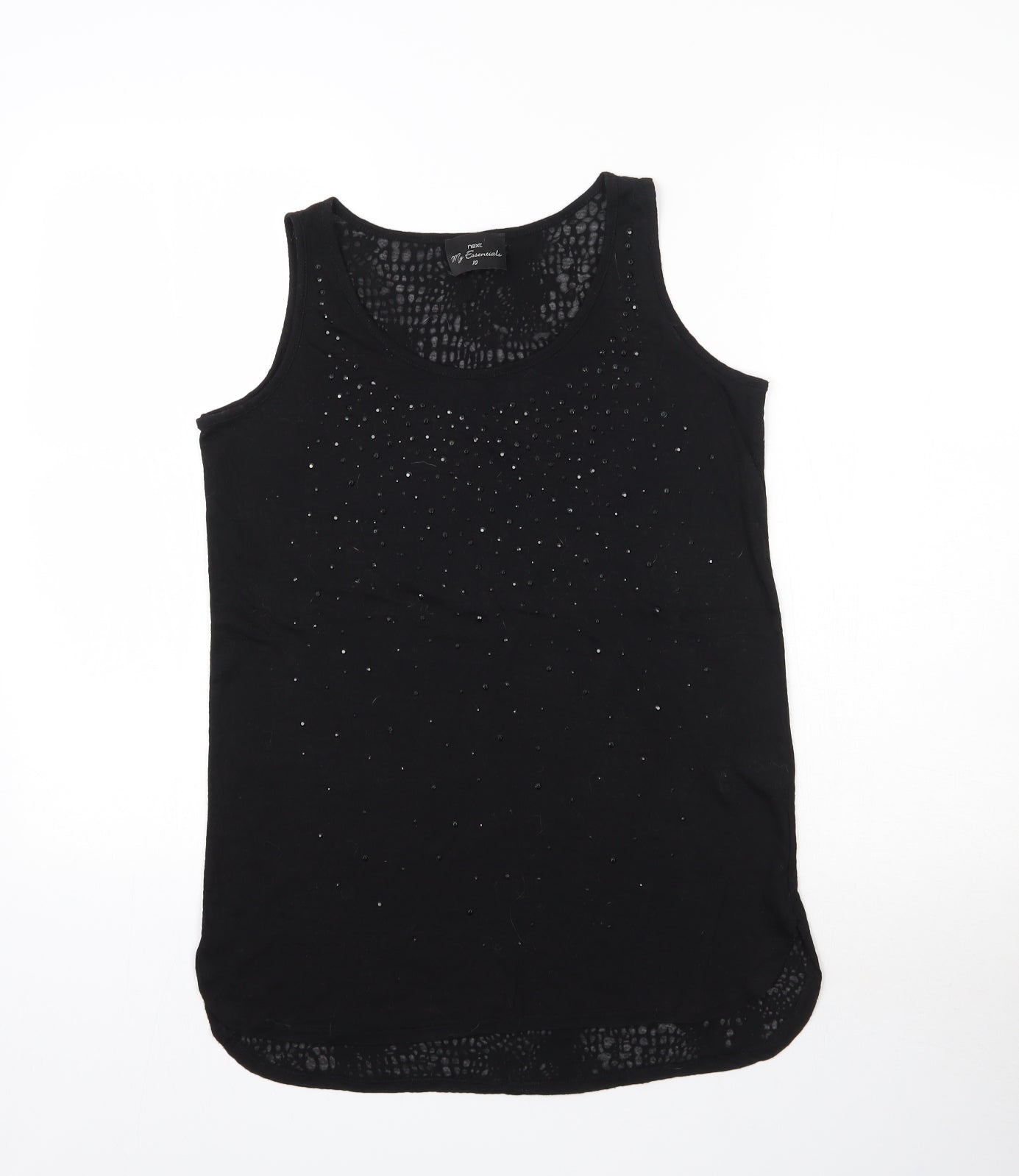 Womens UK Size 10 NEXT Black Basic Tank