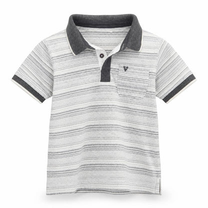 Front view of M&Co boys’ grey basic polo, size 9-10, years