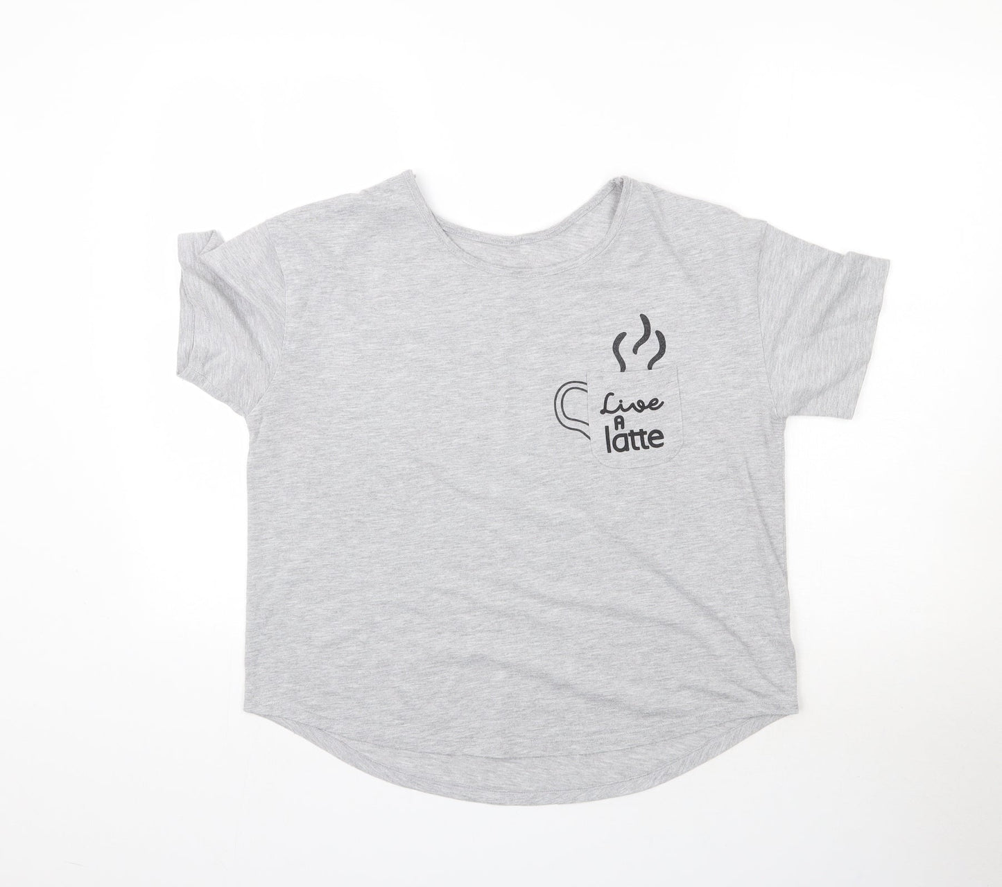 Matalan Womens Grey   Basic T-Shirt Size M  - Live a Latte