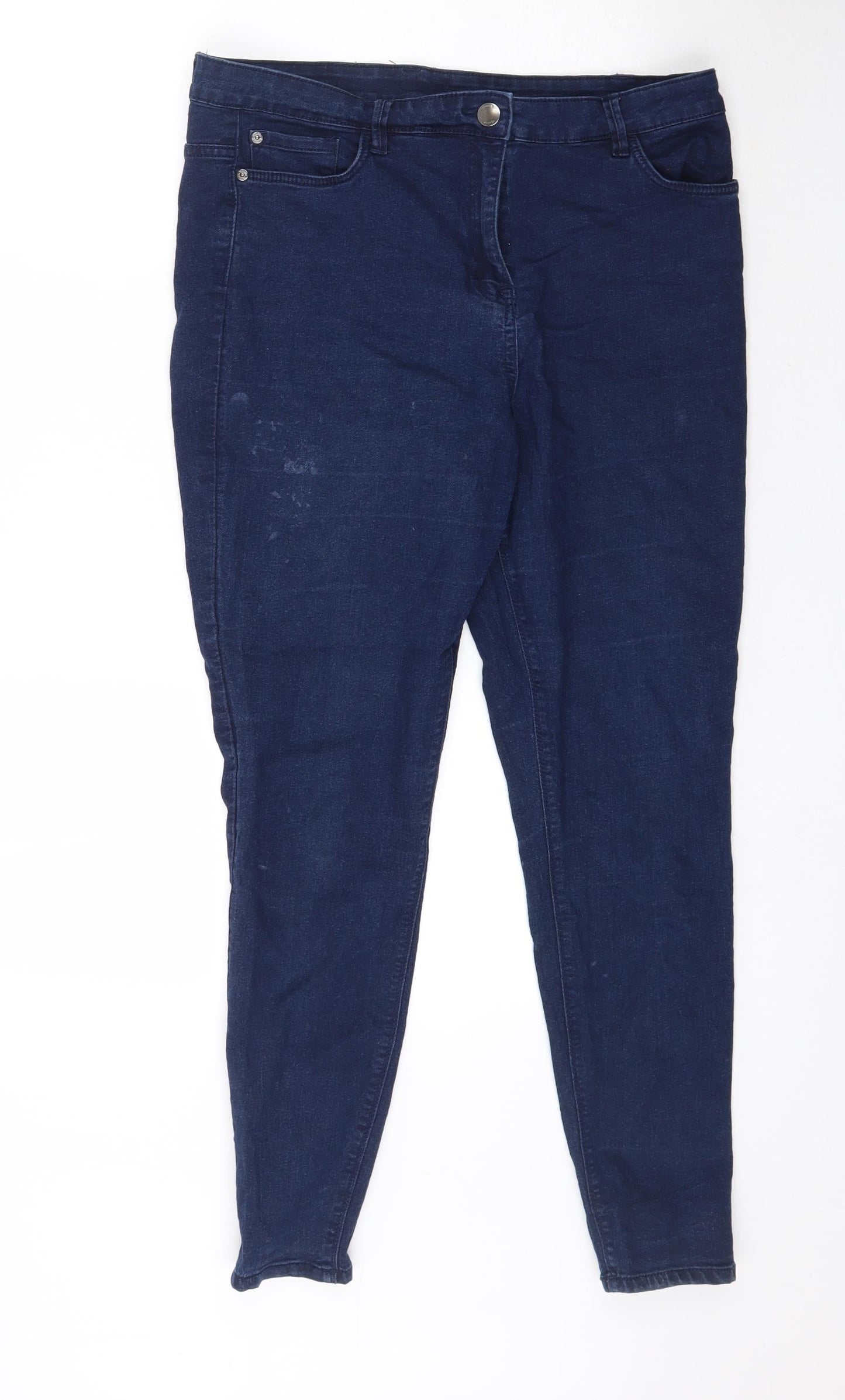 Womens UK Size 14 Preworn Regular Fit Skinny Blue Jeans